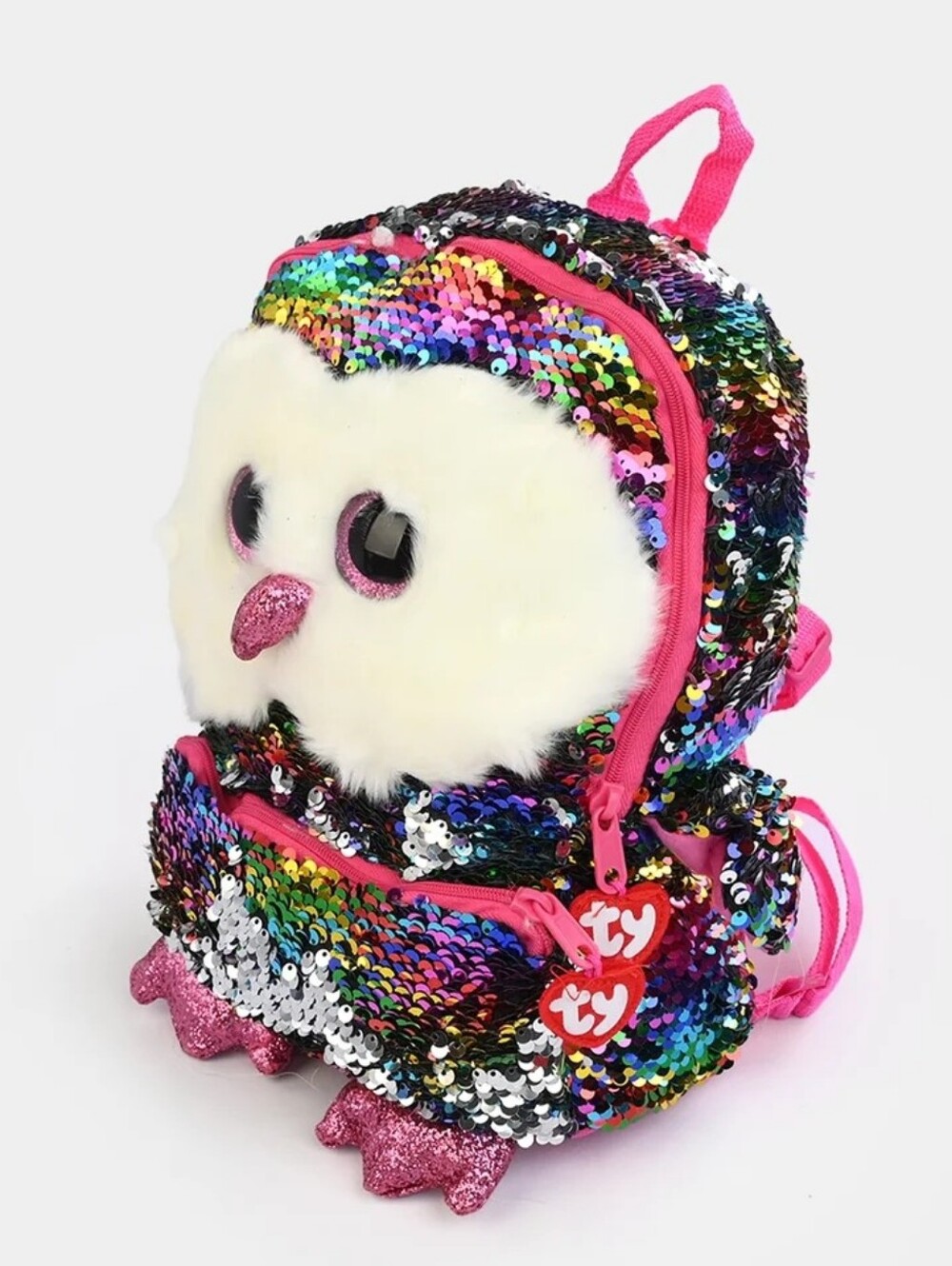 NEW TY Flippables Sequin Owen The Owl Backpack